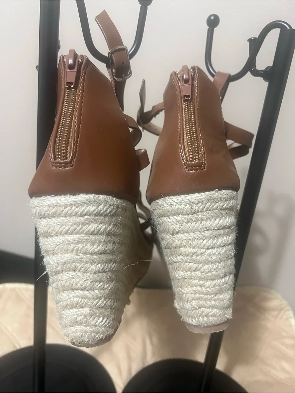 Refresh Emery Women’s Gladiator Brown Strappy Espadrille Wedge Sandals